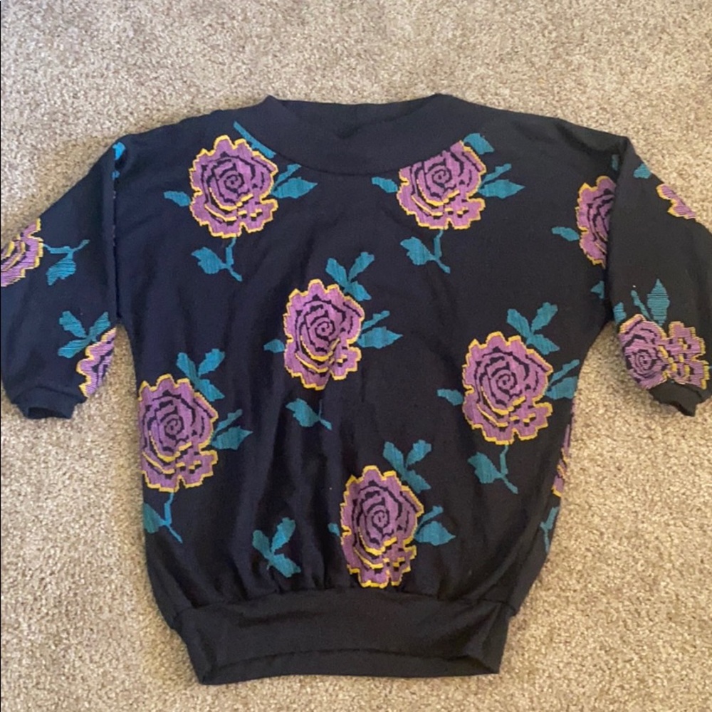 Vintage Westside Rose Print Sweater